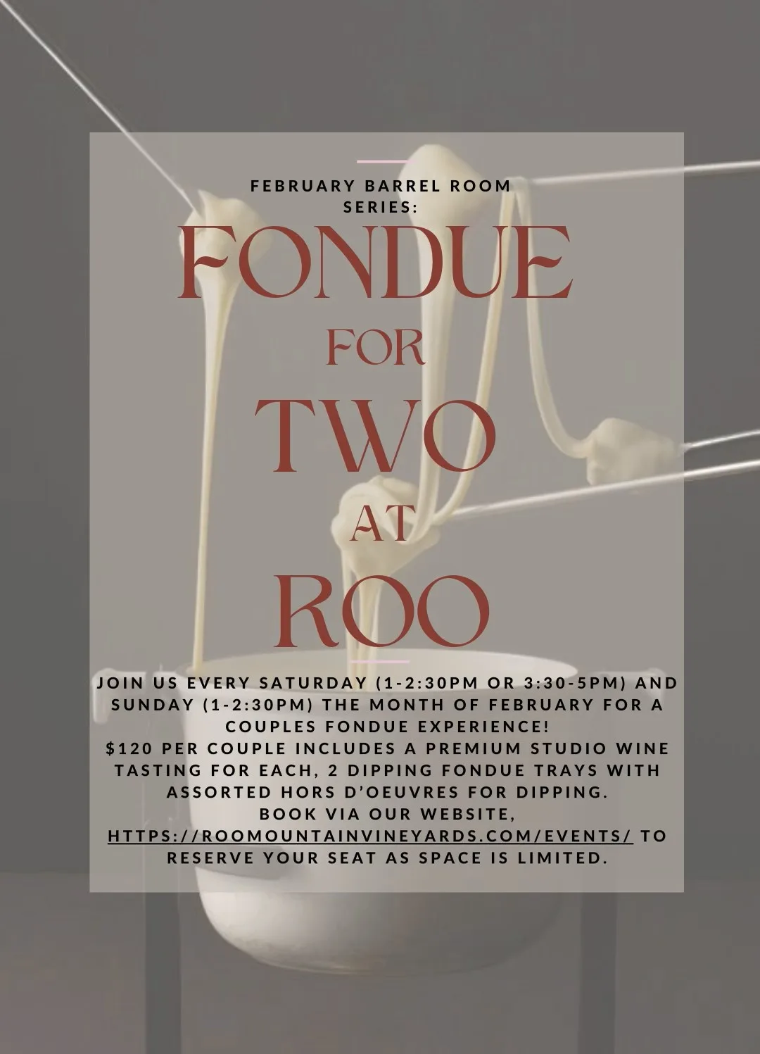 Fondue for Two | Roo Mountain Vineyards