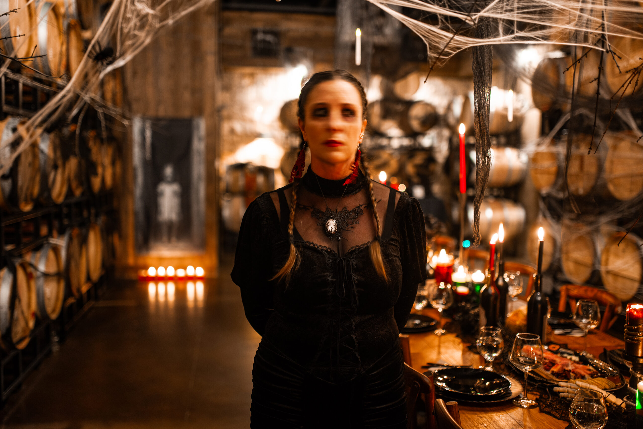 a ghostly halloween scene